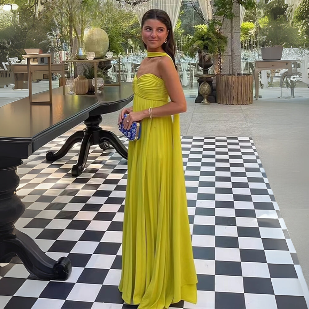 Melista - Rochie Lungă Elegantă Cu Pliuri