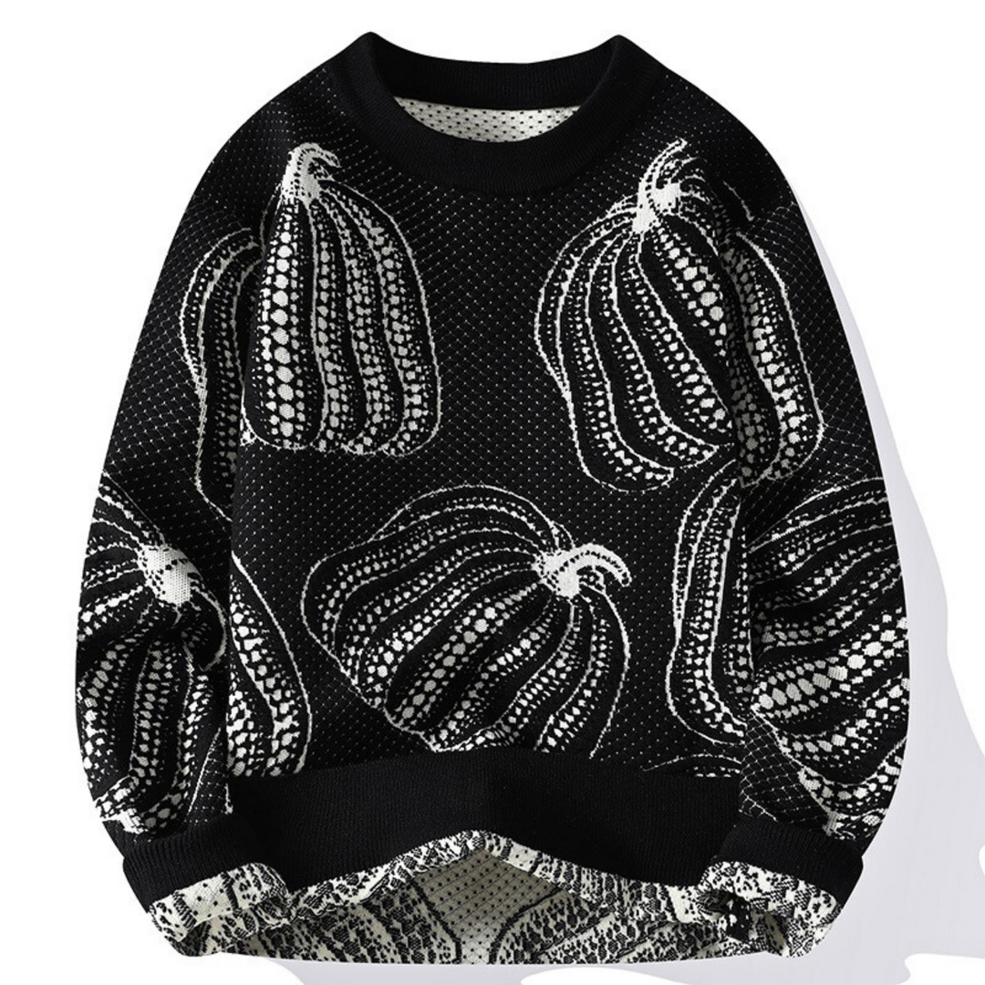 Rinaldo - Pulover Casual Din Tricot Cu Modèle De Dovleac