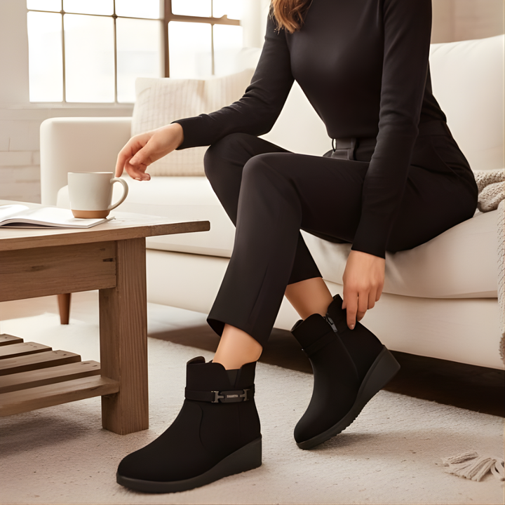 Alwara - Cizmă de Gleznă Cu Fermoar Lateral