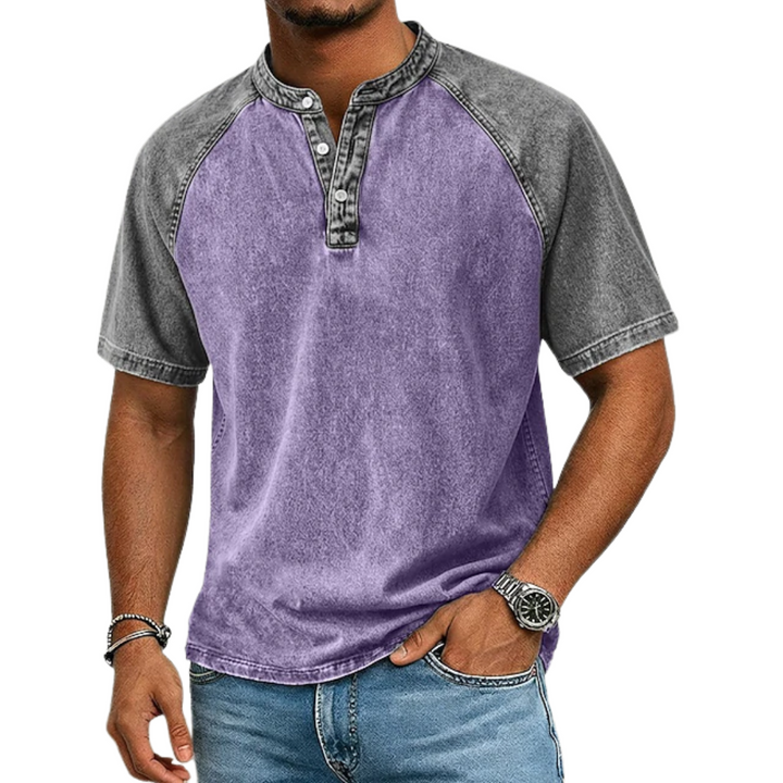 Lawson - Tricou Henley Vintage în Două Nuanțe