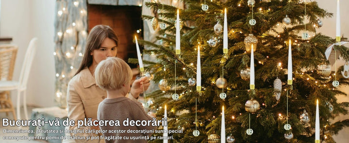 TreeLume - Lumânări LED Pentru Bradul De Crăciun Cu Cârlig Pentru Glob De Cristal