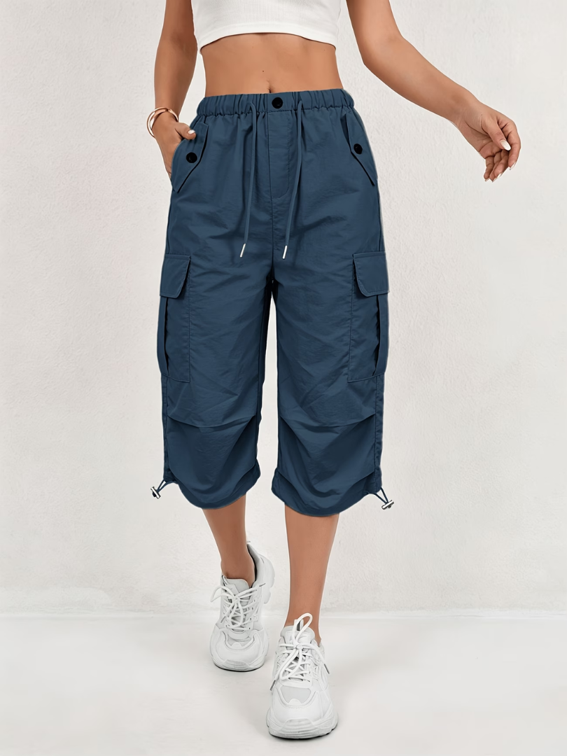 Nanna - Pantaloni Cargo Confortabili Cu Lungime De Trei Sferturi