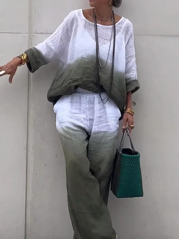 Raminta - Set Elegant Din Două Piese Confecționat Din Bumbac și in