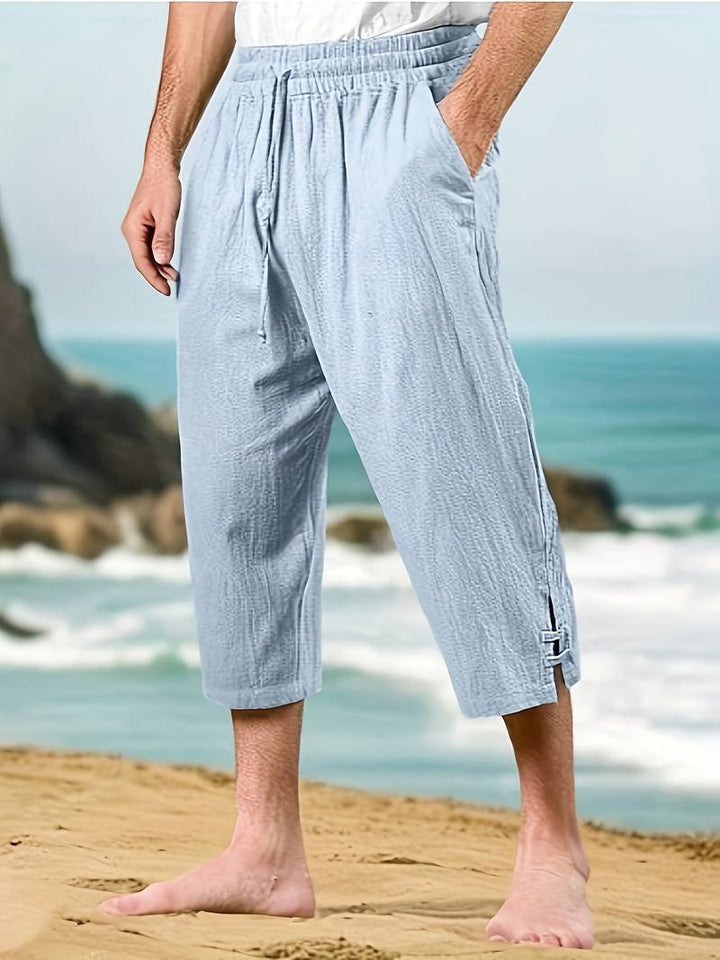 Eksteen - Pantaloni Casual Din in Cu Mai Multe Buzunare