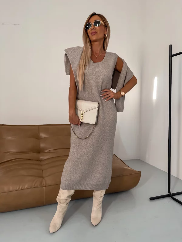 Kathleen - Set Tricotat De Iarnă Din Două Piese, Cu Guler Inalt