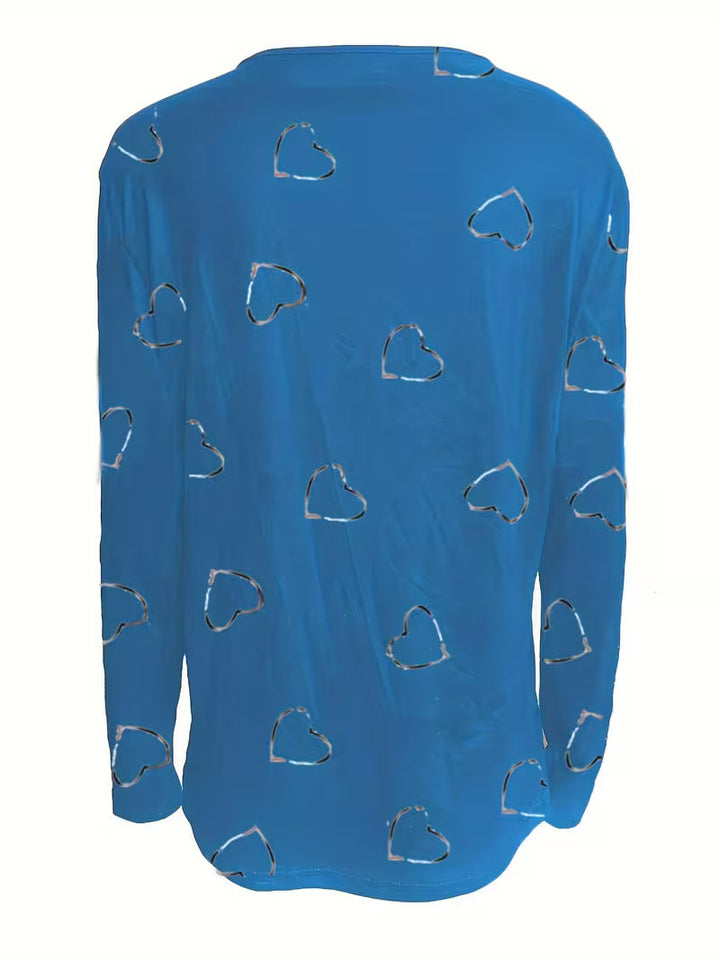 Romisha - Tricou Cu Imprimeu Inimă și Fermoar