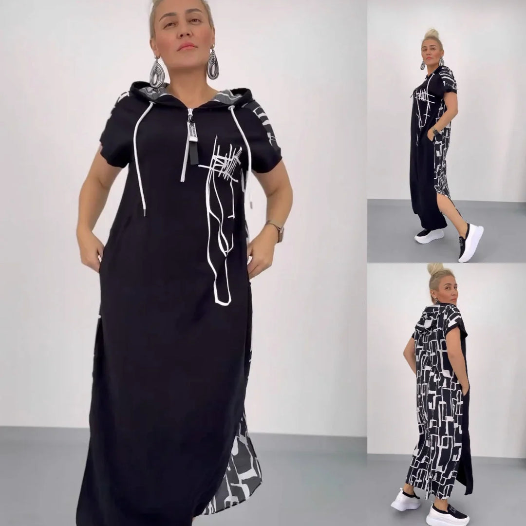 Filiz – Rochie Lungă și Elegantă Cu Glugă