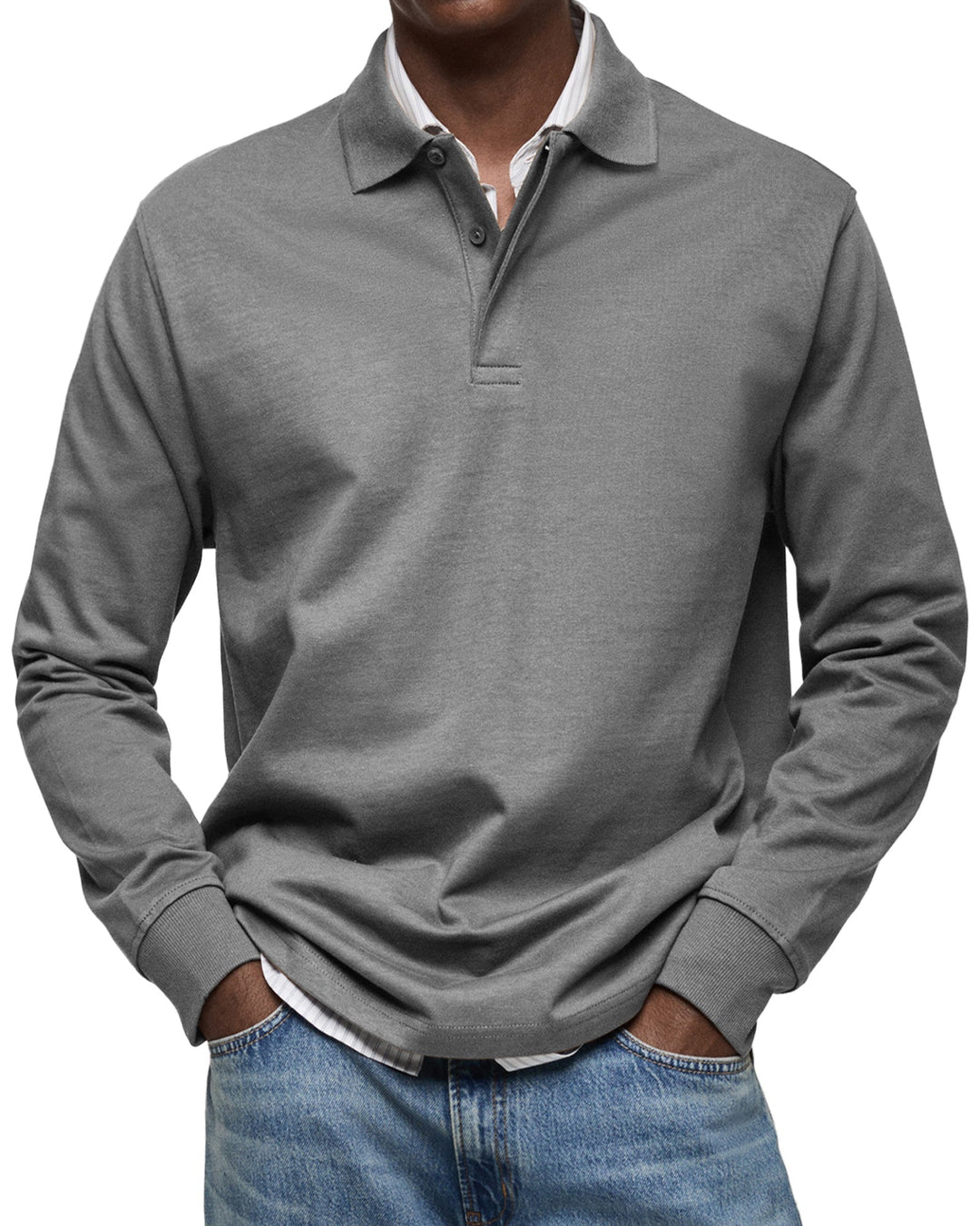 Joseba - Tricou polo Casual cu Mânecă Lungă