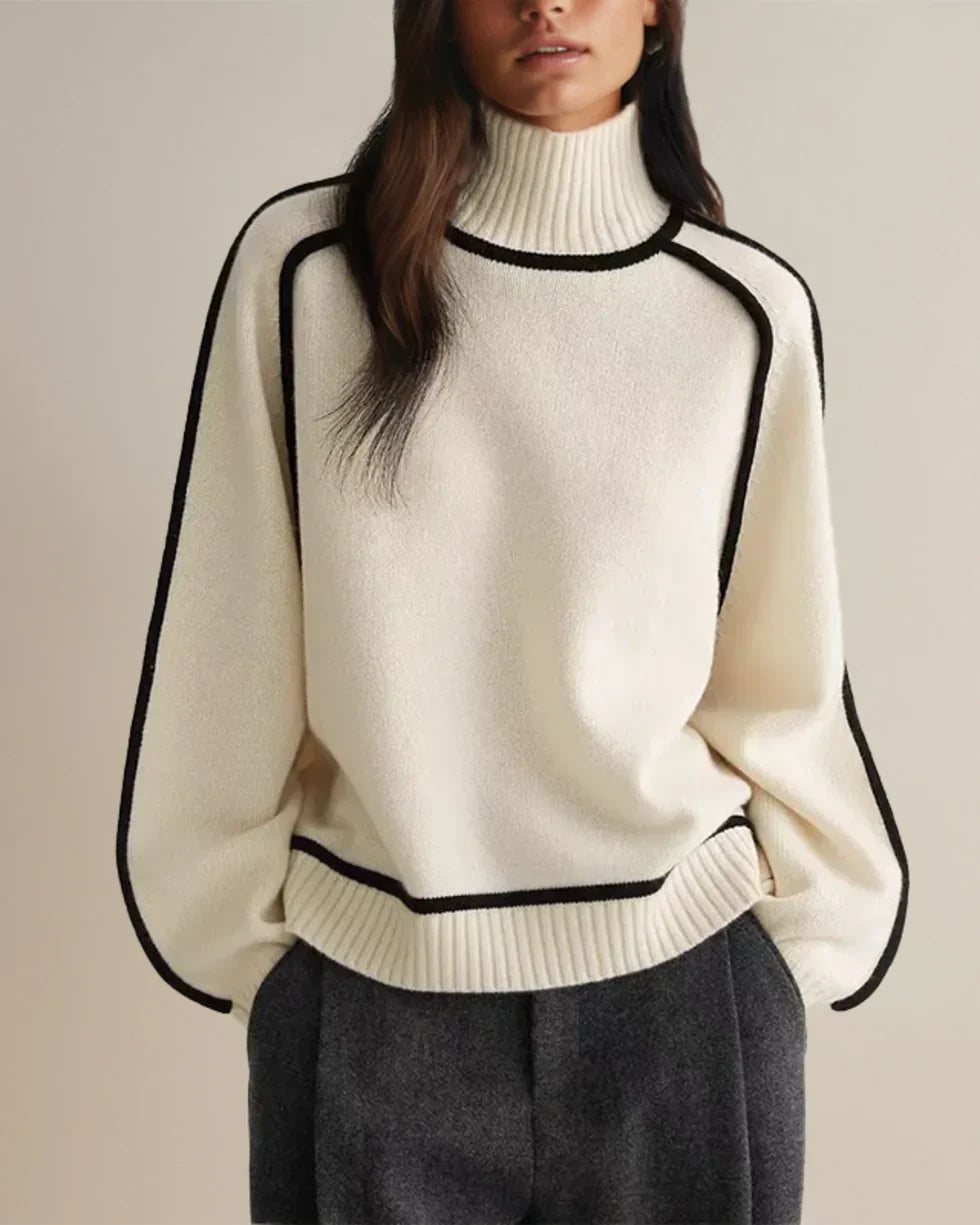 Karina – Pulover Elegant cu Guler înalt