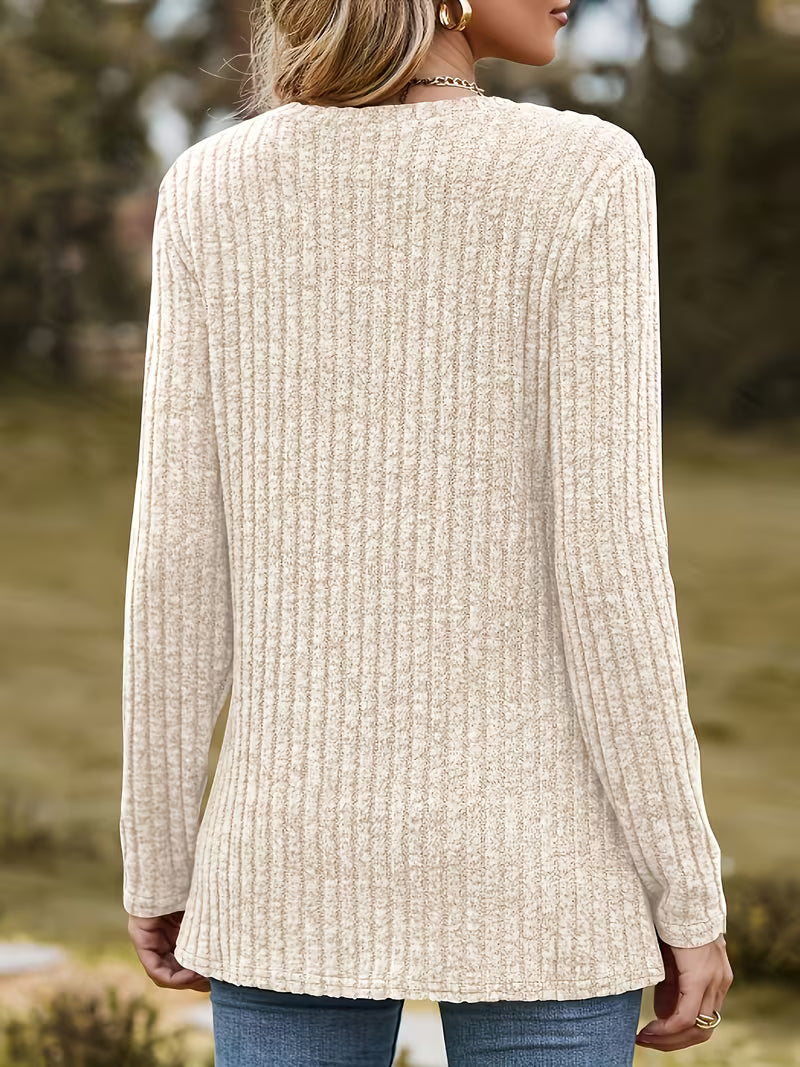 Zabina - Bluză Cu Nervuri Și Imprimeu Cu Fluturi