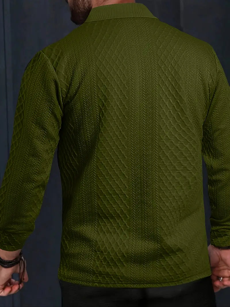 Benoit - Tricou Texturat Lior Cu Guler Jacquard