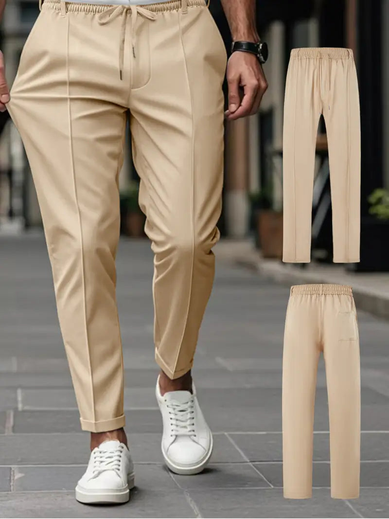 Crawford - Casual Subțire Potrivit Pantaloni Cu Talie Elastică
