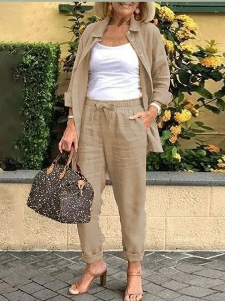 Henna - Set Cămașă cu Mâneci lungi și Pantaloni