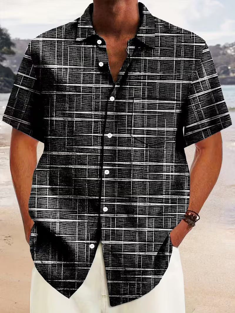 Jerrick - Cămașă Cu Imprimeu Geometric Vintage