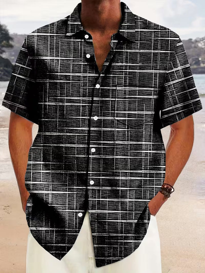 Jerrick - Cămașă Cu Imprimeu Geometric Vintage