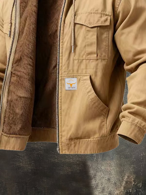 Riccardo - Jacheta Retro Cu Glugă și Buzunar