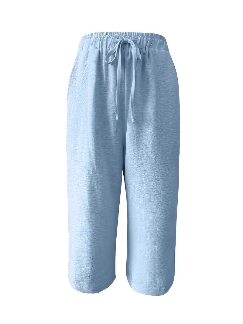 Arnisa - Pantaloni Confortabili De Vară Cu Buzunare Laterale Din Dantelă