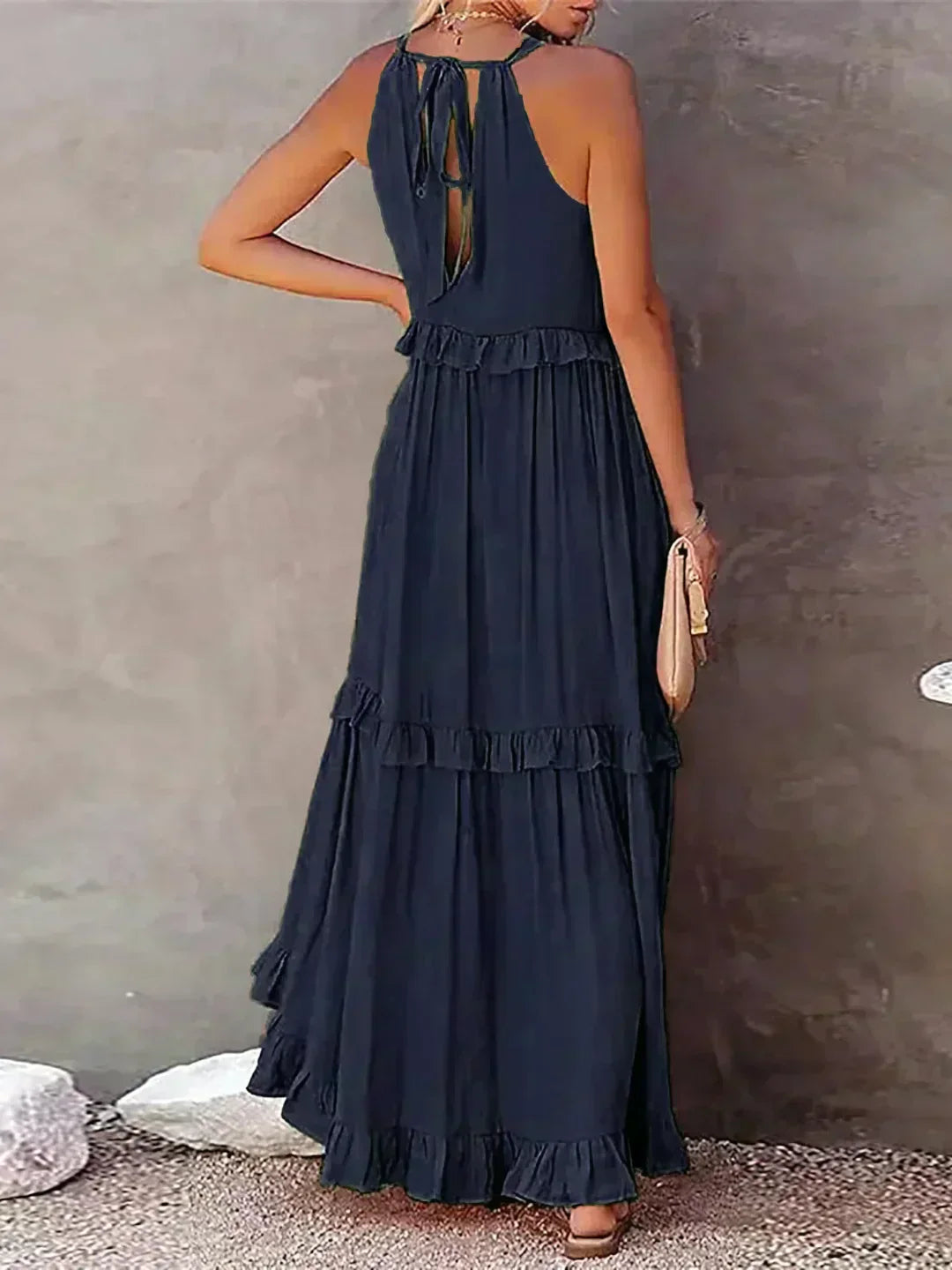 Hayley - Rochie Elegantă Fără Mâneci Cu Volane