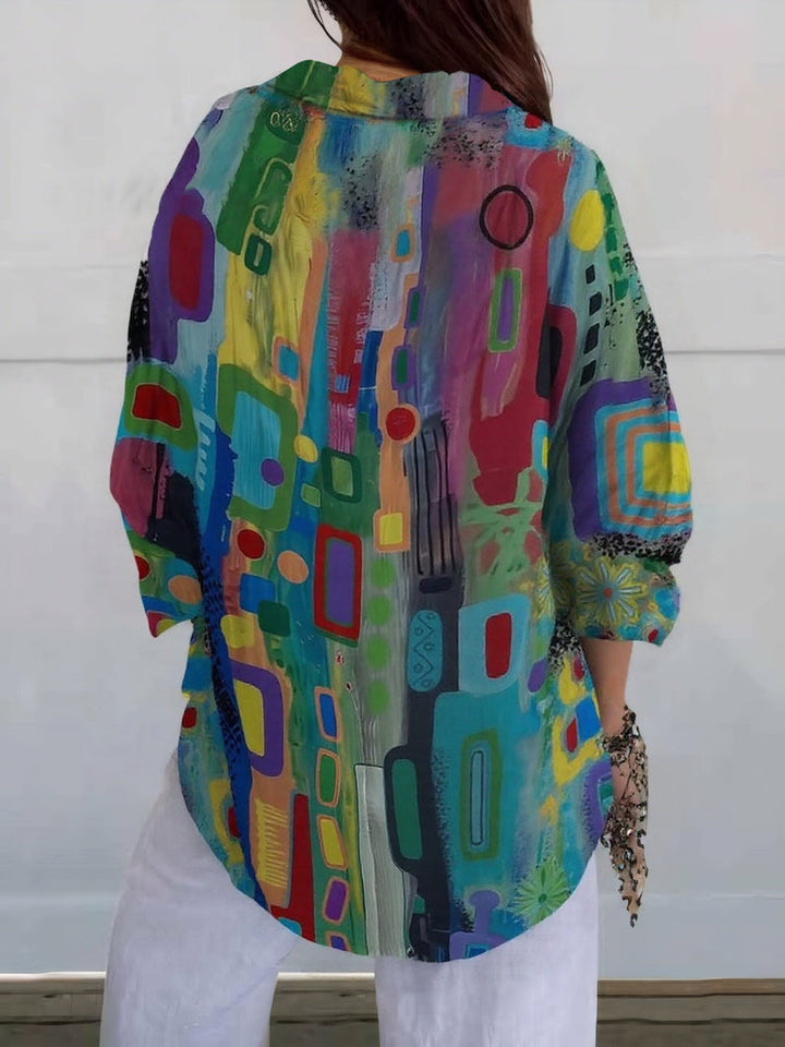 Hunia - Bluză Elegantă Multicoloră