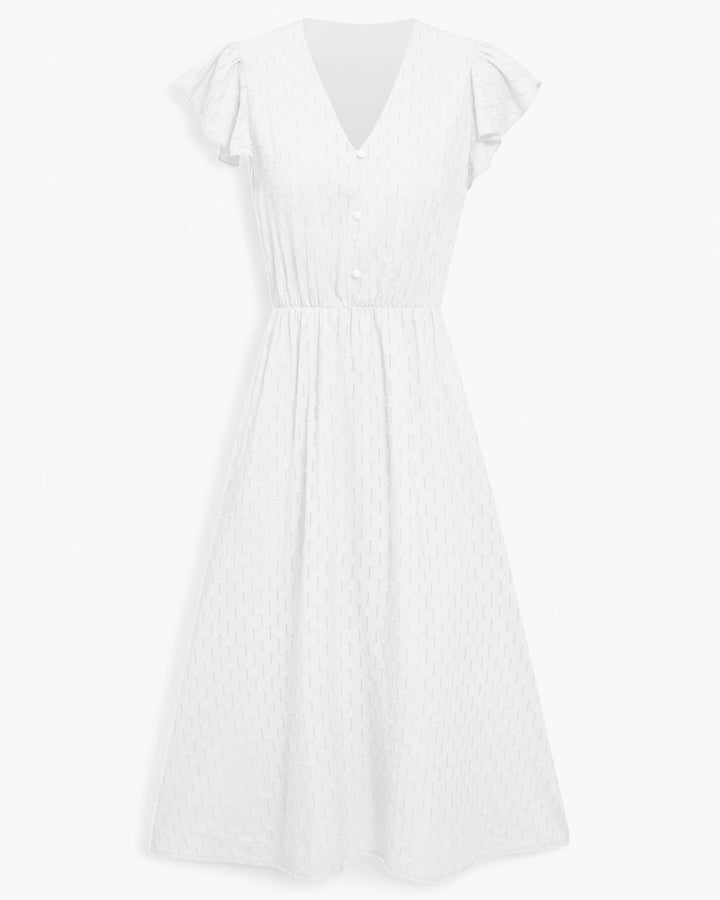 Julieta - Rochie Midi Cu Mâneci Cu Volane