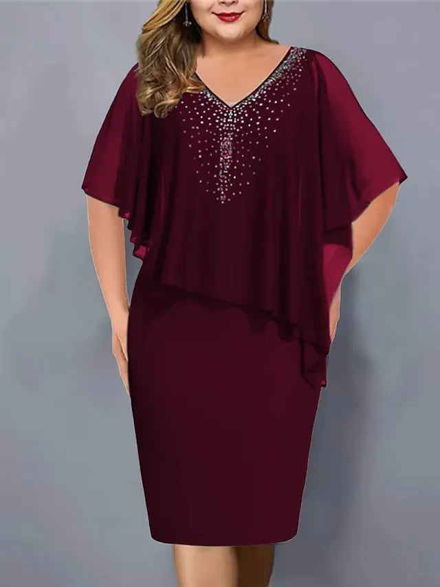 Amelie – Rochie Din Șifon Cu Decolteu În V, Împodobită Cu Strasuri