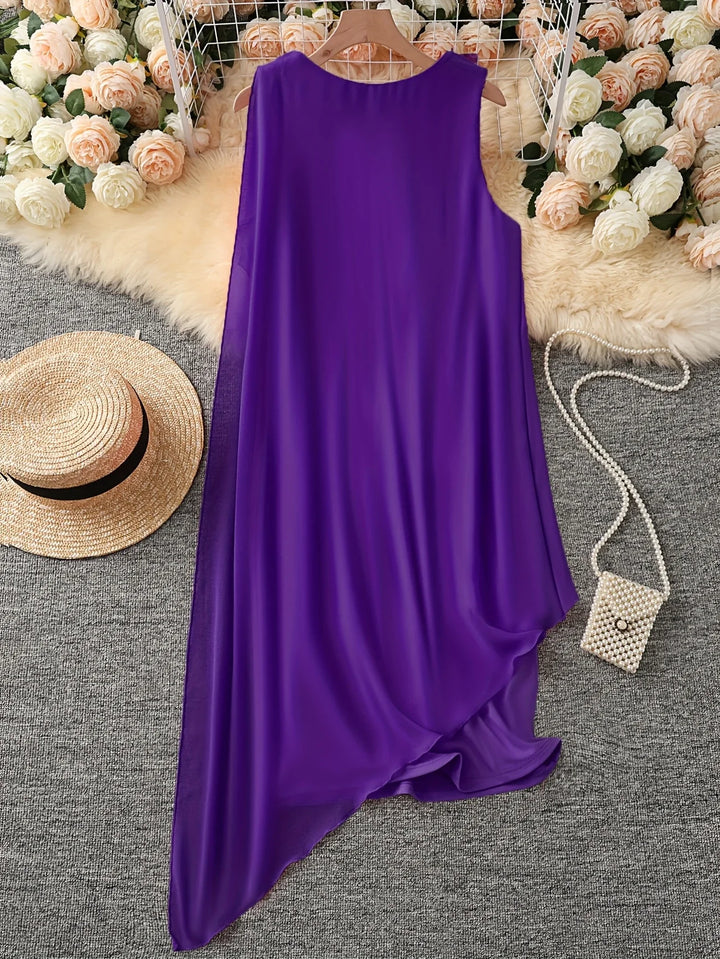 Maren - Rochie Midi Elegantă Fără Mâneci