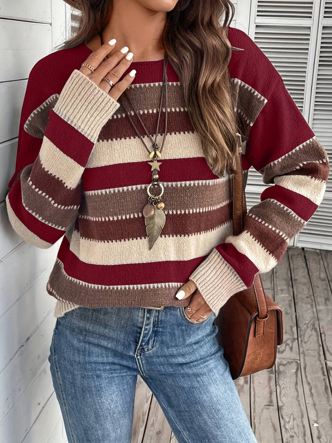 Fadina - Pulover Tricotat Cu Mâneci Lungi