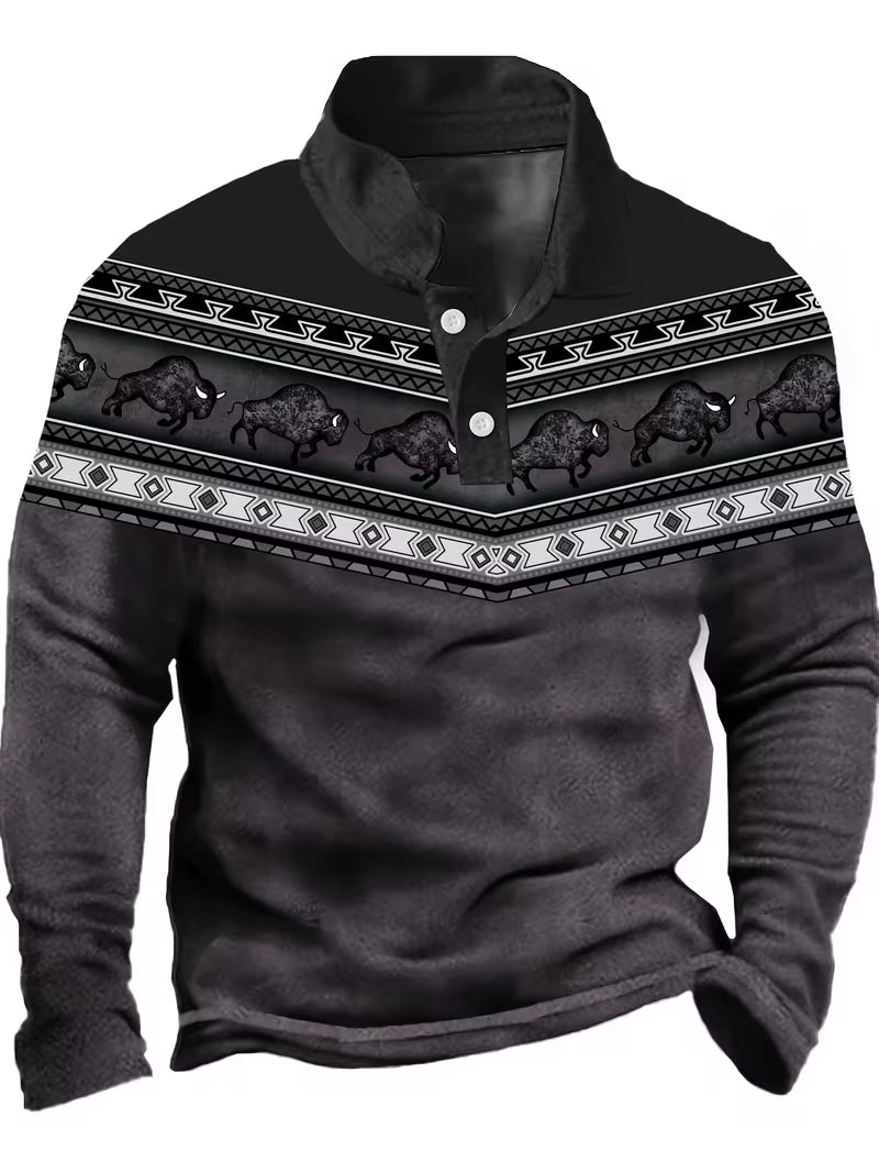 Tamas - Tricou Polo Casual Vintage Cu Imprimeu 3D Colorat