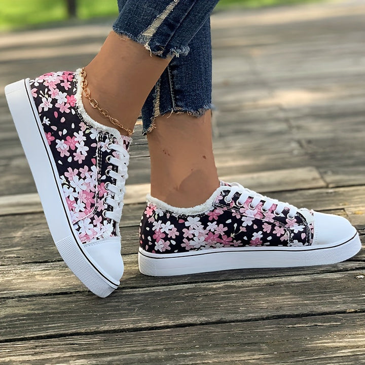 Bristy - Pantofi Cu Sireturi și Imprimeu Floral