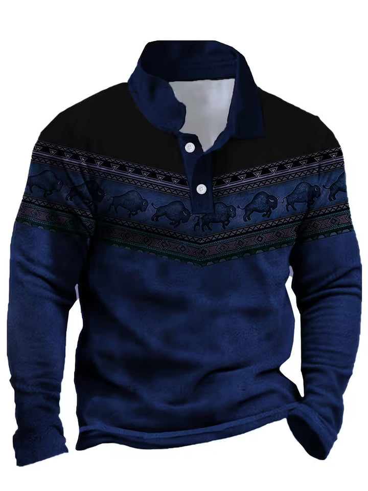 Tamas - Tricou Polo Casual Vintage Cu Imprimeu 3D Colorat