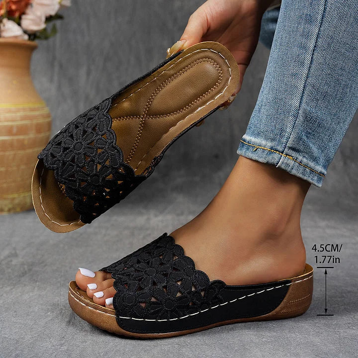 Navodya - Sandale Elegante cu Imprimeu de Pești