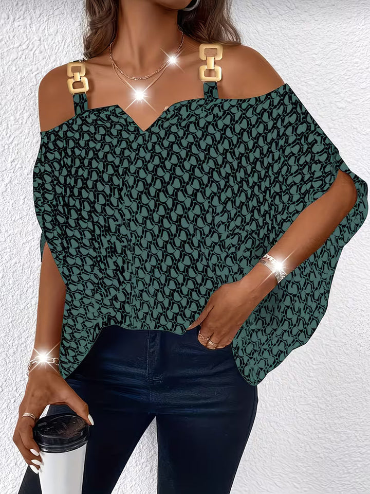Shae - Top Casual Com Estampado e Ombros à Vista