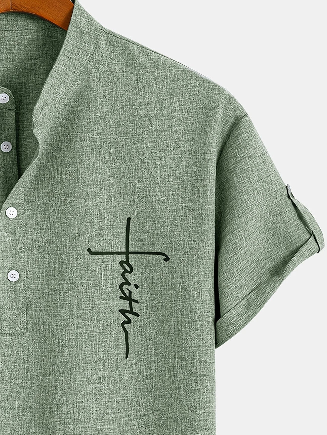 Elliott - Cămașă Elegantă Cu Mâneci Scurte și Guler înalt