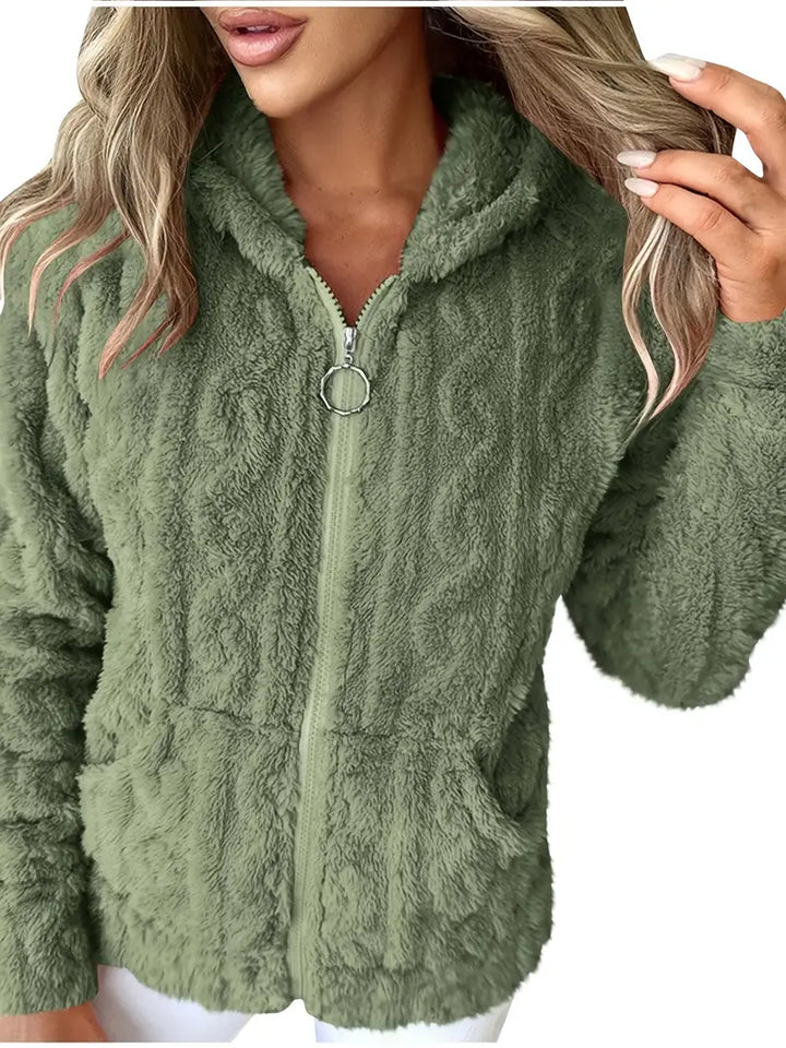 Ganka - Hanorac Cu Glugă și Fermoar Mâneci Lungi