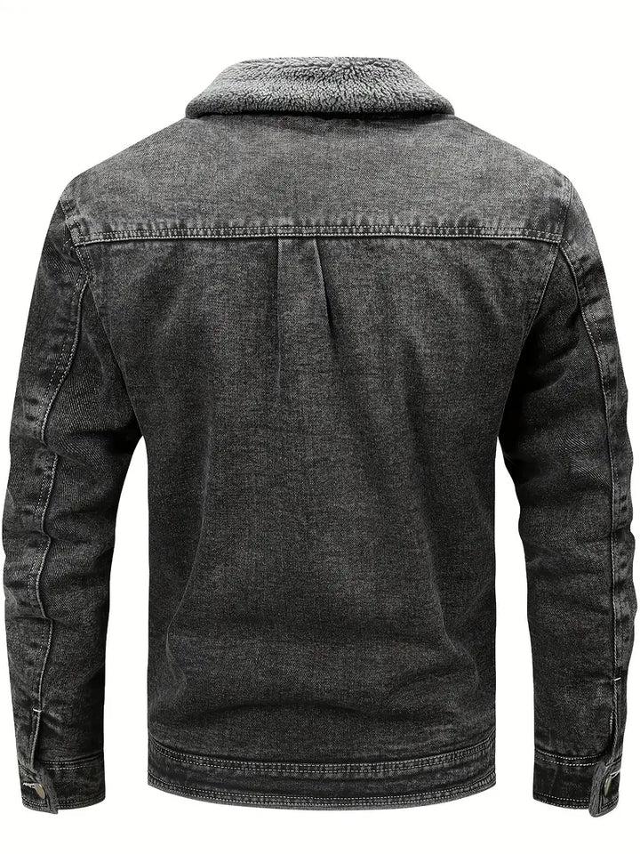 Geoffroy - Jachetă Vintage Din Denim Cu Căptușeală Din Fleece