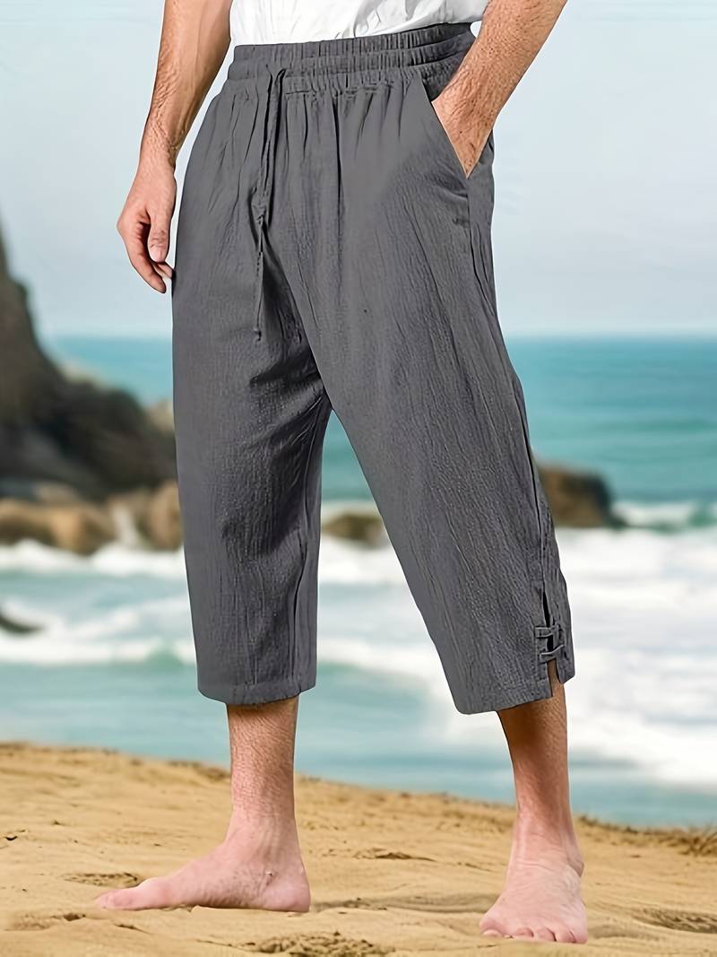 Eksteen - Pantaloni Casual Din in Cu Mai Multe Buzunare