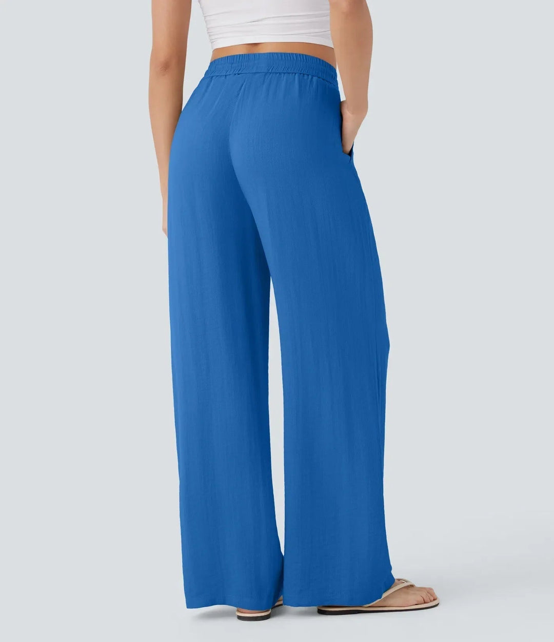Zafeiria - Pantaloni Eleganți Din In