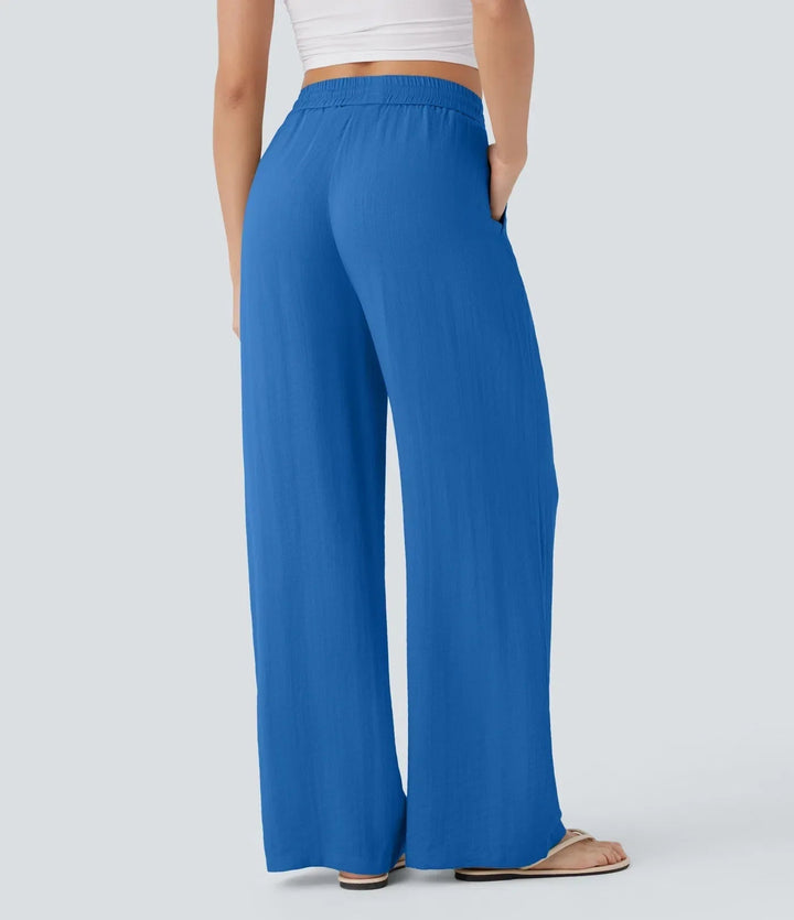 Zafeiria - Pantaloni Eleganți Din In