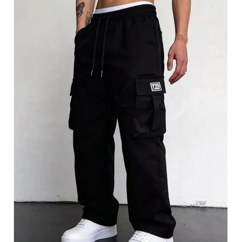 Nesham - Pantaloni Cargo cu Cordon la Talie și Buzunare