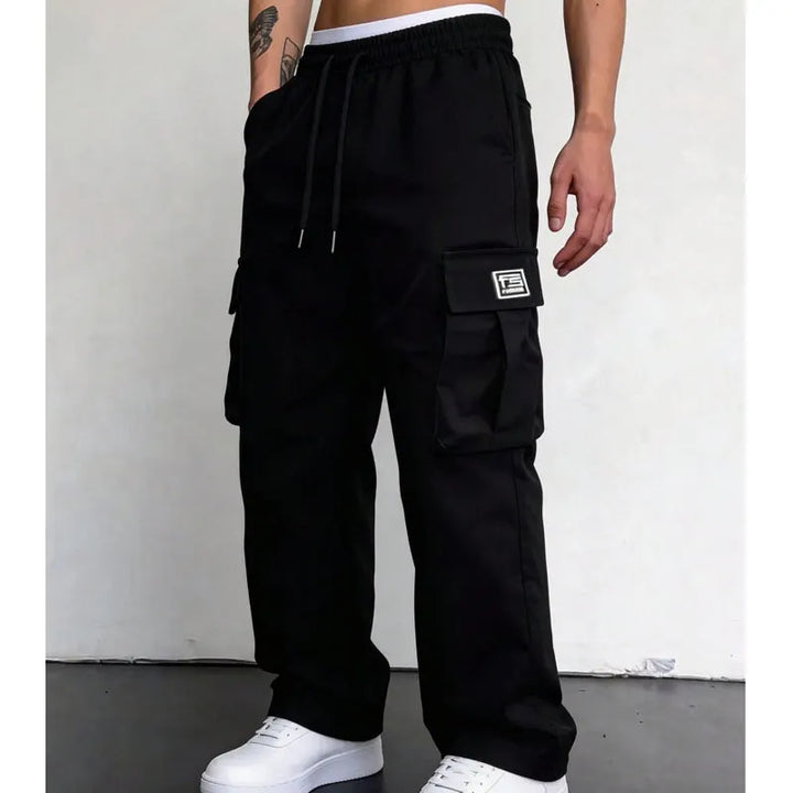 Nesham - Pantaloni Cargo cu Cordon la Talie și Buzunare