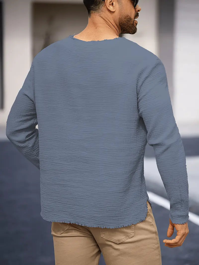 Demetrio - Cămașă Casual Confortabilă Cu Mâneci Lungi și Decolteu în V