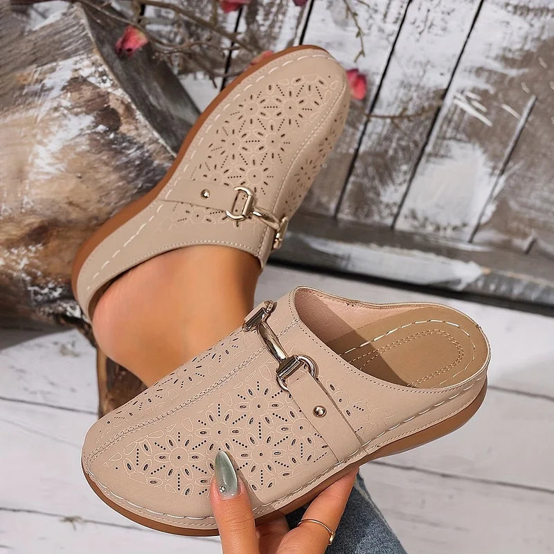 Hailen - Mule Casual Cu Imprimeu Florale Fără Sireturi