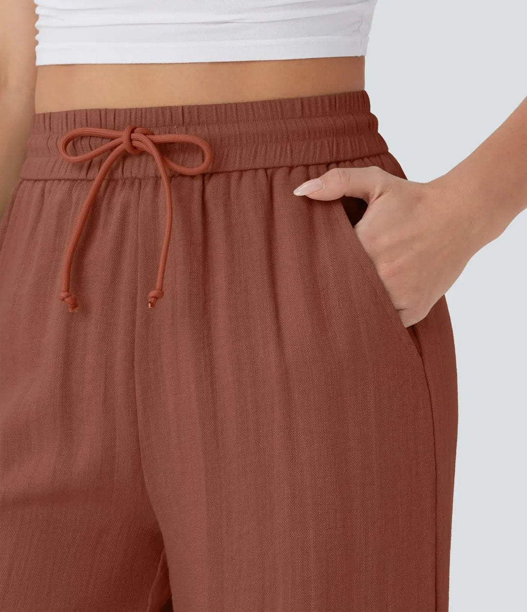 Zafeiria - Pantaloni Eleganți Din In