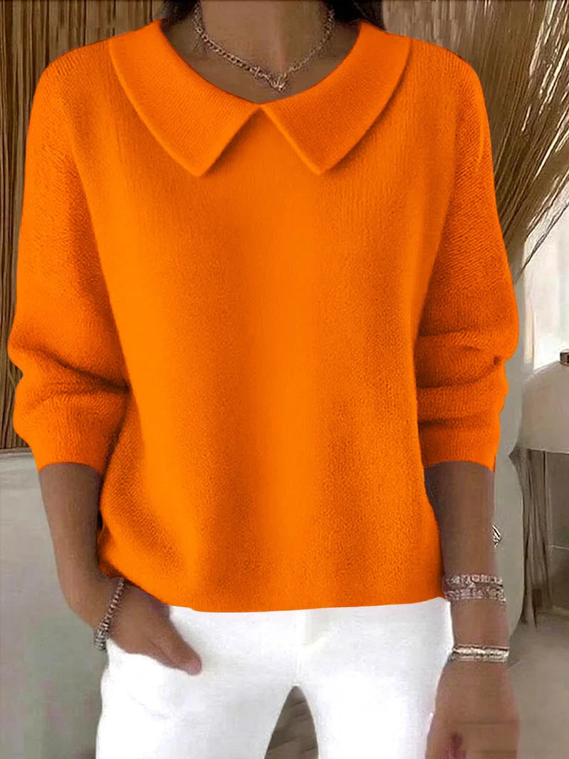 Hespera - Pulover Confortabil Din Bumbac Cu Mâneci Lungi Simplu