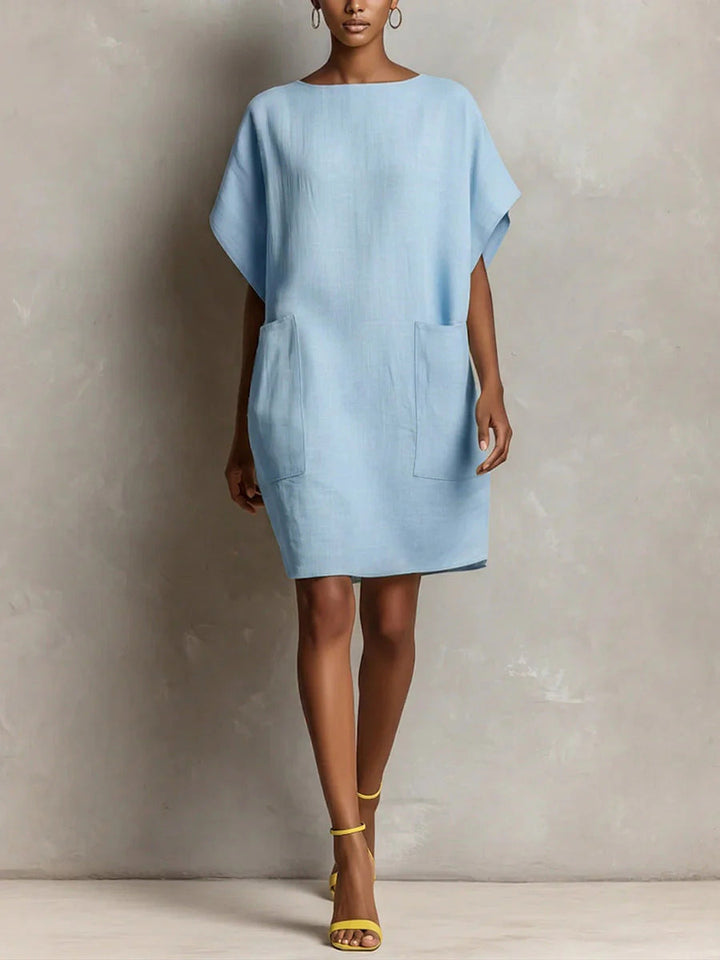 Hulina - Rochie Casual Din in, Cu Buzunare