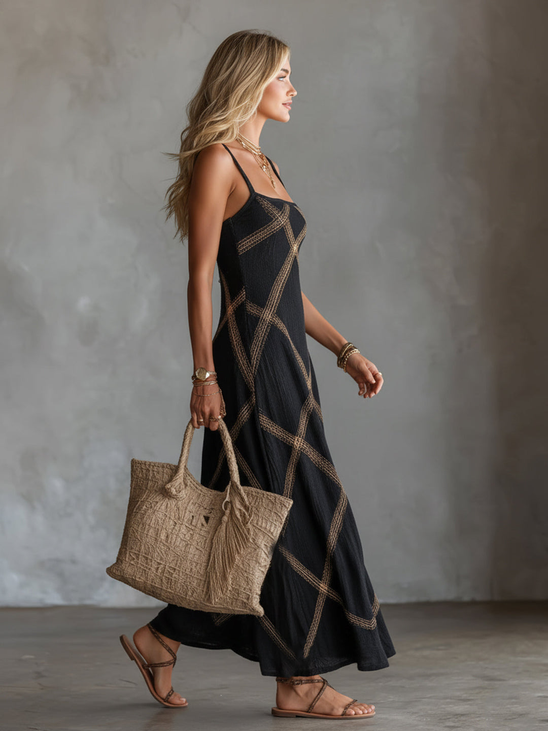 Nijila – Rochie Maxi Fără Mâneci, în Stil Boho