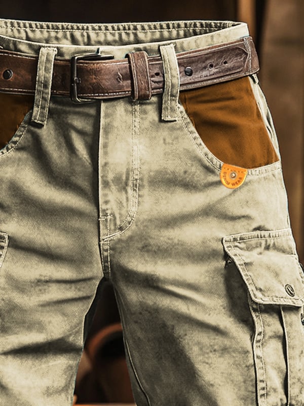 Pantaloni Scurți Multifuncționali Pentru Bărbați, în Stil Retro Din Material Ripstop Pentru Activități în Aer Liber