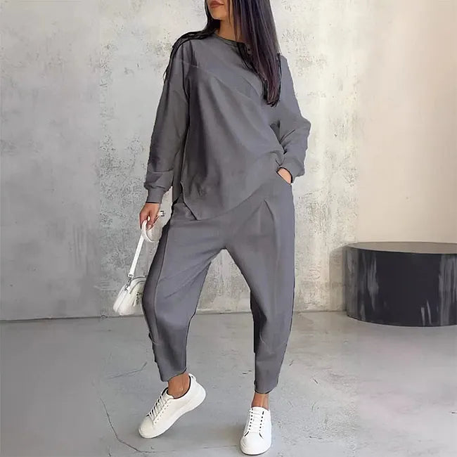 Tashia – Set Casual Compus Din Hanorac cu Mâneci Lungi și Pantaloni de Jogging
