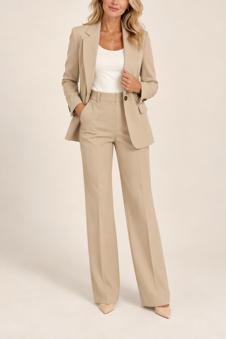 Danyela – Set Compus Din Blazer și Pantaloni cu Croi Drept