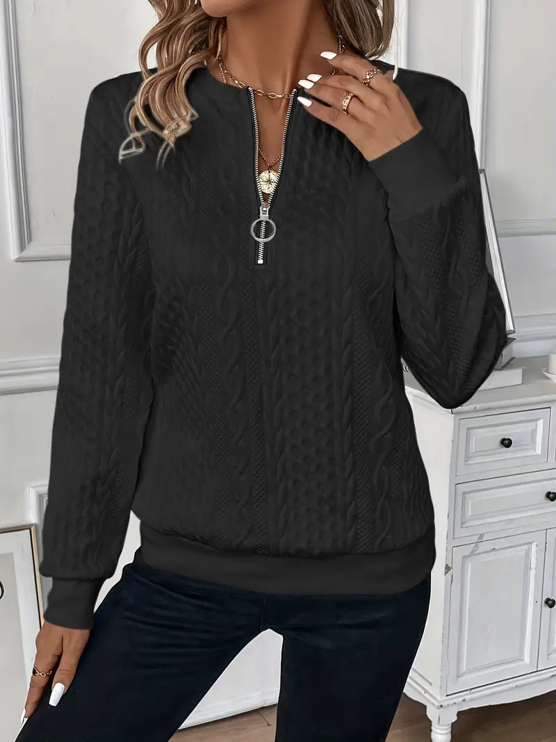 Karoline – Pulover Elegant și Confortabil cu Fermoar